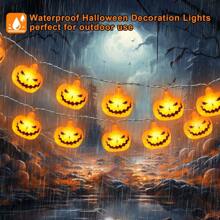 1 PIEZA Luz de cadena de 10/20 LED de una sola capa con forma de calabaza, luz de hadas con batería para crear una atmósfera espeluznante, adecuada para el hogar, dormitorio, interior y exterior, tienda, oficina, puerta, bar, club, decoración de fiesta de Halloween, decoración del hogar, decoración de fiesta, decoración de Halloween, decoración de habitación, decoración de jardín de Halloween como regalo