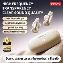 Écouteurs ouverts ultra Lenovo EA400, casque Bluetooth, conception à écouteurs ouverts, crochet d'oreille, Bluetooth 5.4, longue durée de vie de la batterie, annulation du bruit, avec microphone, style crochet d'oreille, écouteurs sans fil véritables, convient aux sports, à la course, au bureau