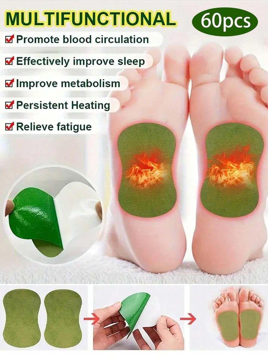 120pcs Moxa Foot Patches, Daily Care Multi-Function Patches With Plant Extracts, Gentle & Non-Irritating, Relaxes The Body - Specification - View 1