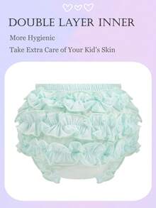 ORINERY 4-Pack Cotton Baby Underwear Kawaii Ruffle Bloomers For Kids Solid Breathable Panties Toddler Girls Soft Undies Multicolor Assorted Briefs Vibrant Colors Diaper Covers Photography Summer Dresses Children's Clothes - KL736B - 查看 5