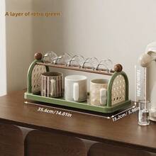 1pc Cup Holder Organizer Rack, Multi-Tier Table-Top Cup, Tea, Coffee Mug Display Stand, Kitchen Vintage Draining Shelf