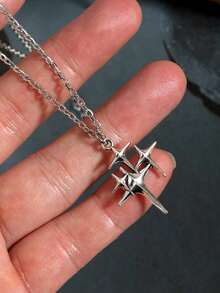 Collar de cadena de acero inoxidable con estilo gótico vintage, unisex - Plateado - Ver 4