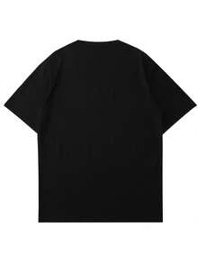 1 Pack Girls Casual Printed Crew Neck Short Sleeve T-Shirt Summer Student Youth Clothing - màu đen - Xem 2