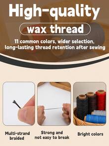 1 卷蜡线，150 米/164 码皮革缝纫线，手工缝纫线，适用于手工缝制皮革、装订和初学者手工 DIY