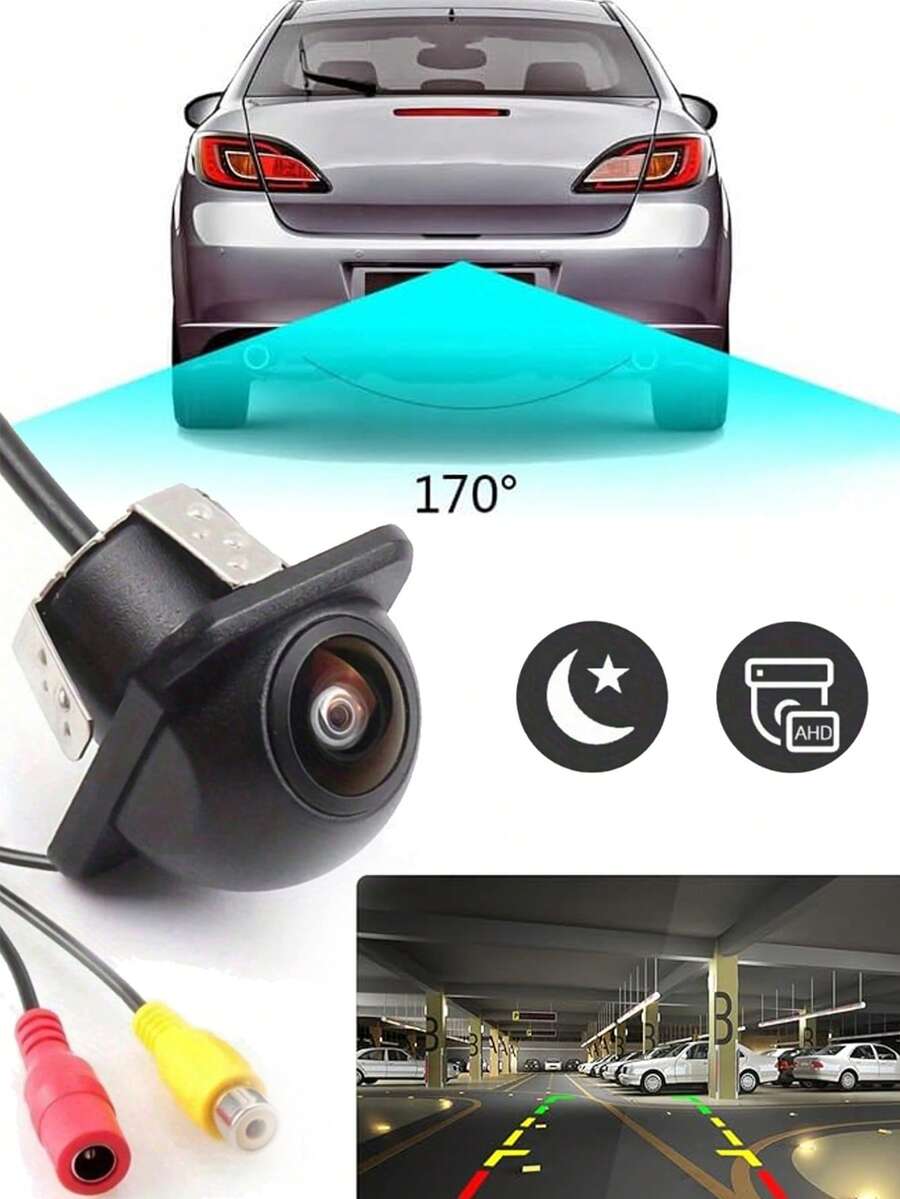 1 pieza Cámara de visión trasera de alta definición y ángulo amplio de 170°, cámara de monitoreo de visión trasera para automóvil