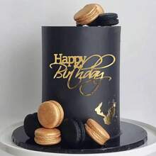 1/6pcs Happy Birthday Cake Inserts, Gold Acrylic Birthday Party Cake Decorations - Multicolor - View 3