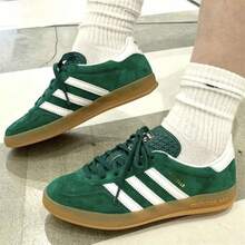 Adidas Originals Gazelle Indoor Low-Top Unisex Casual Sneakers, Fashion Trainers, T-Head Shoes IG1596 - Green - View 9