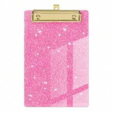 1pc Glitter A6 Acrylic Office Folder - Writing Pad For Note-Taking (Note: The Size Of This Product Is 15cmX10cm, Please Confirm The Size Before Deciding Whether To Buy) - A Must-Have For Student Meetings And School Years.,For School Supplies,Back To School