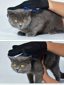 通用宠物美容手套 - 适用于犬、猫和长毛兔，轻柔梳理毛发，具备洗澡和按摩功能，腕带可调节，易于清洁，五指设计，适合短毛和长毛宠物，采用耐用硅胶材质，适合所有犬种和猫爪尺寸，宠物美容产品，柔软的宠物美容工具，多功能洗澡、脱毛、按摩、梳理和刷毛手套 - 彩色 - 查看 7