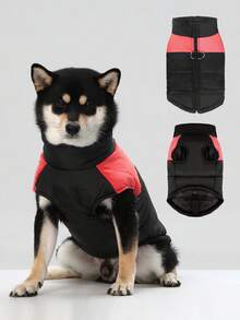 冬季保暖防水狗狗夹克，适合小型犬、中型犬、大型犬、吉娃娃背心、法国斗牛犬服装、宠物服装、狗狗外套、冬季狗狗外套、狗狗服装、7 种尺码、适合大型犬、中型犬和小型犬、狗狗背心、狗狗寒冷天气外套、防水狗狗雪地服、狗狗冬季夹克防风、狗狗羽绒夹克蓝色多种尺码 - 紅色 - 查看 4