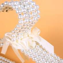 1/2/5/10 piezas Percha de ropa con lazo de perlas, Percha de ropa de plástico de 40cm, Perchas para vestidos, pantalones y abrigos con perlas para ropa de adultos, Pinzas de princesa para percha de vestido de novia