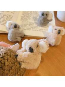 1 件/2 件/5 件套装 可爱迷你 3D 考拉发夹、毛茸茸的兔子爪夹、卡通毛茸茸的发夹、侧爪、发饰、家居装饰、适合日常佩戴、家居装饰、节日礼物、派对礼品、生日礼物、返校和毕业季