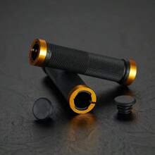 1 Coppia di Impugnature Professionali per Bicicletta, Impugnature per Manubrio Bicicletta in Lega di Alluminio con Doppio Bloccaggio a Vite, Impugnature per Manubrio Bicicletta da Montagna, Impugnature Antiscivolo in Gomma per Manubrio Bicicletta, Protezione per Manubrio Bicicletta