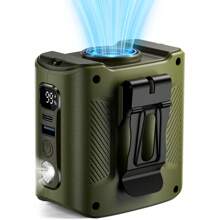 coldSky Ventilador portátil de cintura recargable de 10000mAh con clip, ventilador personal recargable para cintura/cuello con luz, 5 velocidades y flujo de aire fuerte para enfriar al aire libre, obras, campamento y viajes