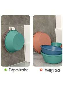 1pc Bathroom Wall Mounted Storage Rack For Face Basin, Toilet Hanging, Multi-Purpose Hook For Kitchen