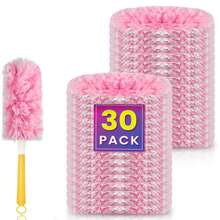 30 Stück elektrostatischer Staubwedel, Staub-Reinigung und Staubabnahme, 360° Reinigungsstaubwedel, rosa Staubpinsel-Staubwedel, geeignet für Wohnzimmer, Esstisch, Haushaltsgeräte, Wände, Einweg