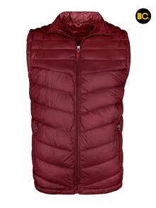 Big City Chaleco acolchado para hombre con cierre frontal y bolsillos laterales, abrigo ligero tipo puffer casual moderno para clima frío, - Burdeos - Ver 5