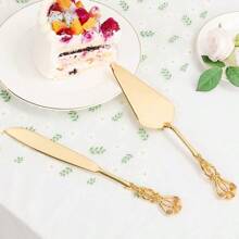 Cake Knife And Server Set For Wedding Gold Cake Cutting Set Elegant Cake Knives Cutter Set Pie Pastry Servers Birthday Bridal Quinceaera Gift FCrown YFHL6