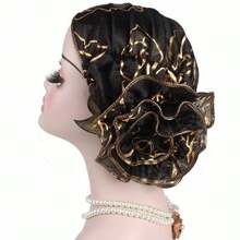 6 Pcs   Paisley    Turban Hats   With Ruffled Edges,  Sophisticated Headscarf  Elastic Beanie Head Wrap Chemo Hats  For Women - Multicolor - View 2