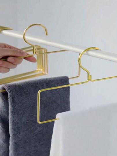 1件/2件/5件/10件北欧风格金色金属线衣架，多功能衣架，可挂衣服、毛巾、围巾