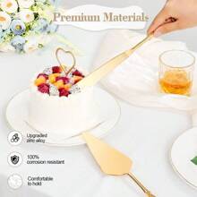 Cake Knife And Server Set For Wedding Gold Cake Cutting Set Elegant Cake Knives Cutter Set Pie Pastry Servers Birthday Bridal Quinceaera Gift FCrown YFHL6