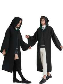 1 pieza Capa de mago encantado | Capa con capucha unisex para cosplay y eventos escolares Auténtica bata de bruja/mago | Disfraz de fantasía premium con capucha ajustable Capa mágica de género neutro | Conjunto de capa con capucha de hechicero para adultos | Atuendo de rol para convenciones de anime y Halloween