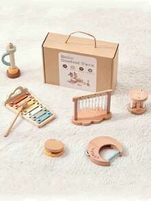 Children Montessori Instruments Toys Wooden Parent-Child Interaction Puzzle Early Education Sound Cognition Music Festival Gifts Musical Toy Set For Toddlers, Encourages Creativity, Sensory Development, And Family Bonding Through Play - Baby Instruments Toys Sets - 查看 10