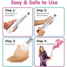 Clover Products Premium Gender Reveal Powder Cannon 4 Pack Includes 2 Pink 2 Blue 12 Inch Gender Reveal Poppers Compressed Air Powered Each Box Contains A FREE Its A Girl Boy Balloon.. - 2Hồng & 2Xanh (Chỉ có phấn) - Xem 3