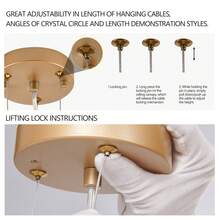 Arlgsite Modern Golden Pendant Light With Cascading Crystal Strands, Ideal For Living Room, Dining Room And Foyer, High-End Decorative Lighting Fixture (Bulb Not Included) - Vàng - Xem 8