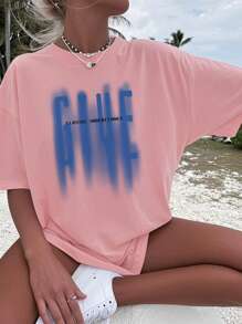 1 Stück Mädchen Lässig Farbverlauf Muster Rundhals Kurzarm T-Shirt, Sommer Studenten Jugendkleidung - Das bunte und lebendige T-Shirt bringt jedem Kind Freude und Glück!