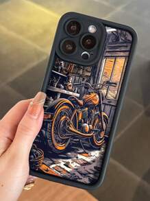 Funda protectora para teléfono de estilo vintage de motocicleta, de alta calidad, con textura acanalada gruesa y pintura resistente a caídas, compatible con las series XR, 11, 12, 13, 14, 15, 16