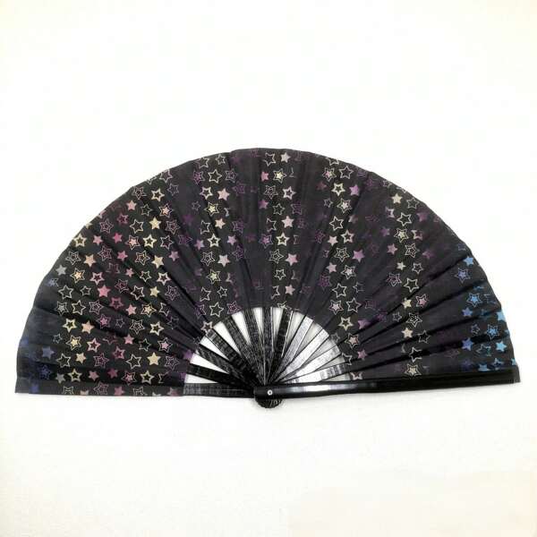 1pc 33cm Dance Fan, Large Fan, Kung Fu Fan, Plastic Fan Ribs