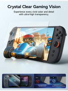 Yezodawee 1 Set Of Ultra-Clear High Transmittance Tempered Glass Screen Protector Compatible With Switch 2 OLED Model, 9H Hardness Anti-Scratch Anti-Glare, Reduce Eye Fatigue, Compatible With Switch/Switch Lite/Switch OLED 7.9 Inch - 1pc - View 1