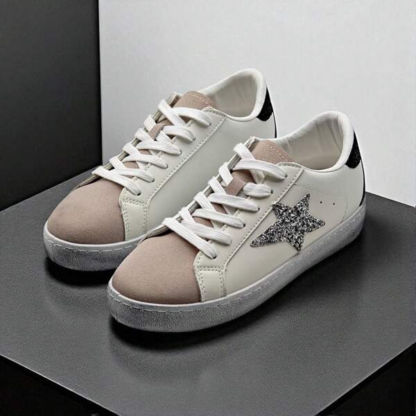 Emilie shoes, Zapatillas de Moda para mujer, Calzado Casual de Corte Bajo, Múltiples Colores con Estrellas Coloridas, Calzado Cómodo y Estiloso, ✅ Entrega 24/72h a España (península)    Casual    ANUDADO