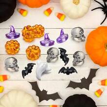 40 piezas de decoraciones de Halloween de acrílico, mini calabaza, calavera, murciélago, araña, sombrero de bruja, suministros de manualidades de plástico acrílico DIY, decoración de mesa, relleno de jarrón, decoraciones de fiesta de Halloween, Acción de Gracias, otoño, 8 estilos surtidos - Multicolor - Ver 5