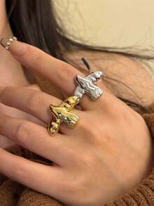 1 Pc Punk Style Metal Spike Sea Urchin Finger Ring, Unique Personalized Fashion Jewelry Accessories - Rivet Ring - View 8