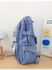 1 件韩国 Ins 多层背包带腰包休闲大容量背包学生背包游学背包 - 彩色 - 查看 3