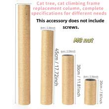 Tiragraffi per gatti, Albero per gatti, Accessori per telaio di arrampicata fai-da-te per gatti, Palo di sisal di ricambio, Colonna verticale, Tappetino per graffiare i gatti