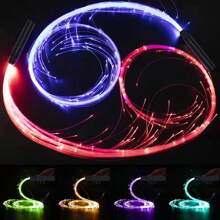 Luz de látigo de fibra óptica LED, látigo luminoso de baile LED recargable y rotatorio, juguete de látigo de fibra para rave, apto para baile, fiesta, espectáculo de luces, festival de música, actuación de disfraces y concierto de EDM