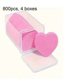 2000/1000/200片装指甲清洁湿巾 - 专业无绒指甲油卸除棉片，UV凝胶清洁纸巾，无香型美甲准备和完成清洁工具，美甲用品，指甲护理用品 - 粉色 - 查看 15