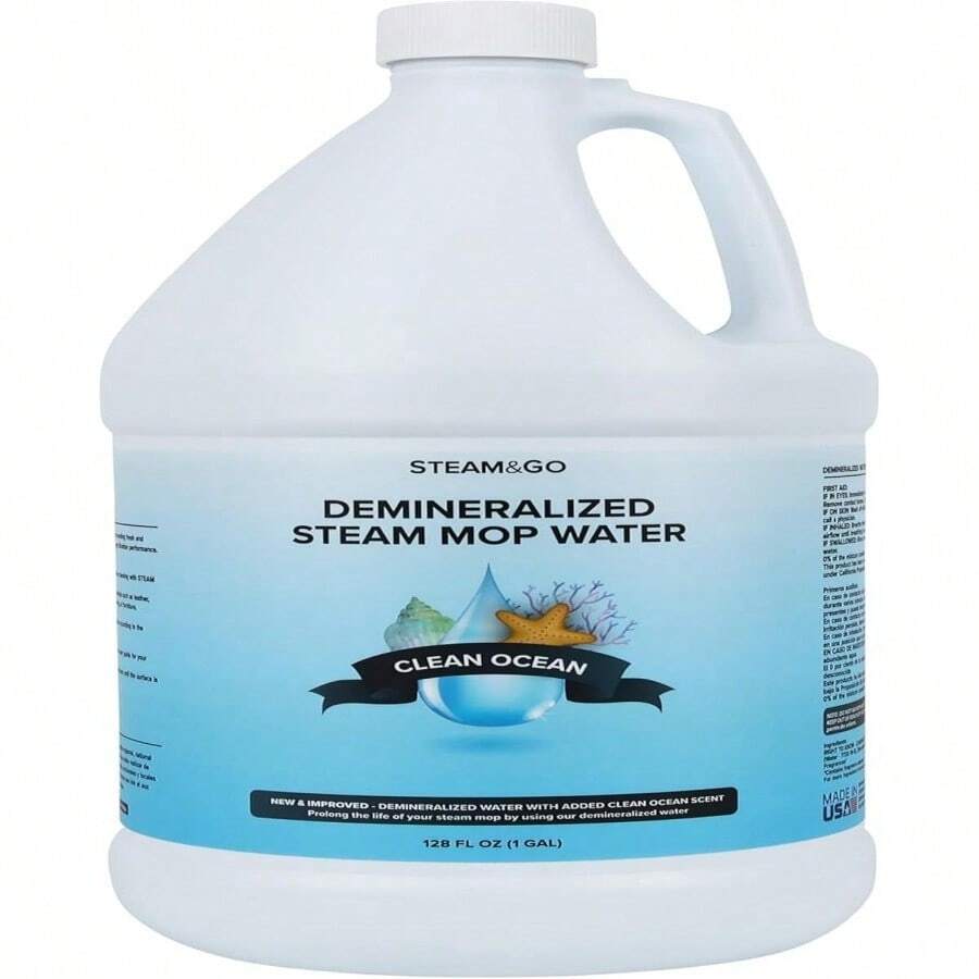 Steam &Amp; Go Demineralized Water - Multisurface Cleaner, PVC-Free Ready-To-Use For Mops &Amp; Floor Steamers - Ideal For Kitchen, Bathroom, &Amp; Home Surfaces - Clean Ocean Scent - 128 Fl Oz (1 Gal)