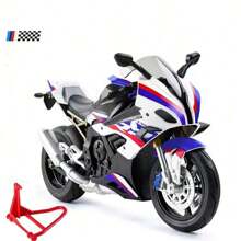 Collection 2025 - BMW S1000RR, modèle de moto en alliage moulé sous pression échelle 1:10, réplique de moto réaliste, objet de collection, jouet sonore et lumineux, décoration de maison, ornement de bureau - cadeau d'anniversaire, cadeau de Pâques, cadeau de fête, cadeau parfait, jouet, retour à l'école