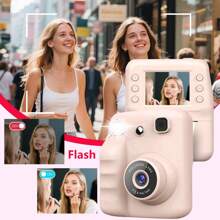 Portable Multifunctional Photo Printer Camera - Men And Women Digital Camera With Printing Function, Rechargeable Lithium Battery - Creative Painting And Photography Gift,1200 MAh Rechargeable Lithium-Ion Battery For Holidays, Christmas, Halloween, Birthday Parties & Special Occasions