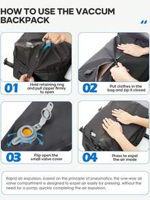 42英寸×15英寸×29英寸真空压缩旅行背包，非常适合周末旅行、露营和存放笔记本电脑，真空压缩系统可节省50%以上的空间，也适合存放学习用品。 - 彩色 - 查看 7