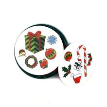 Compact Round Card Game Kit - Holiday Gathering Activity Cards - Circular Game Pieces With Durable Case Storage Valid For Halloween And Christmas