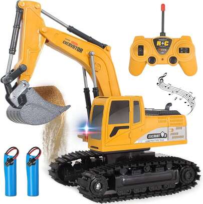 2025 Remote Control Excavator Toys For Boys, RC Excavator Toy For Boys 6 7 8 9+Year Old Kids Christmas Birthday Gift,RC Digger Truck Construction Vehicles With Metal Shovel & Light,Real Engineering Building Toys, Remote Control Toys, Birthday Gift, Christmas Gift