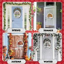 Yousoontic 17 Pcs 12 Inch Magnetic Welcome Door Sign Interchangeable Front Door Decor Rustic Fall Seasonal Hanging Sign Halloween Christmas Decor For Home Warming Gift(Classic Color,Welcome) - Classic Color - View 3