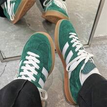 Adidas Originals Gazelle Indoor Low-Top Unisex Casual Sneakers, Fashion Trainers, T-Head Shoes IG1596 - Green - View 8