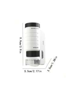 Przenośny ręczny miniaturowy mikroskop z oświetleniem LED, rekwizyty do odgrywania ról dla dzieci - powiększenie 60X–200X, idealny do eksploracji na świeżym powietrzu i edukacyjnej zabawy, materiał ABS, dostępny w kolorze niebieskim/czarnym