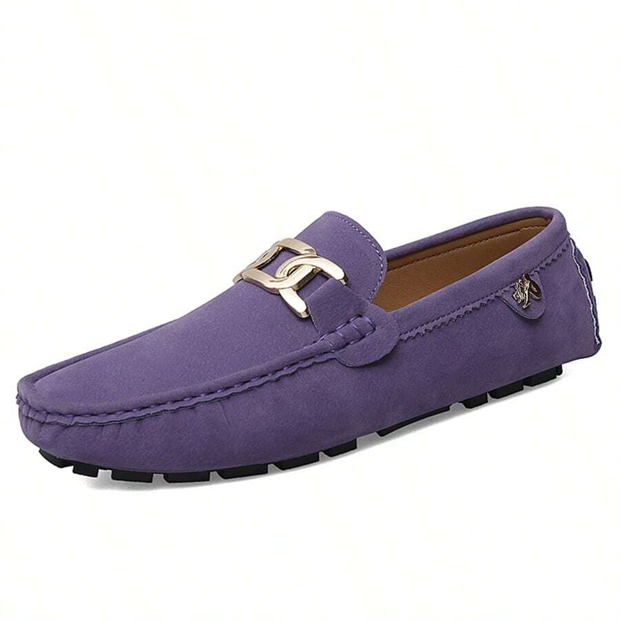 Women's Buckle Loafers, Comfortable Solid Color Rubber Sole Flats, Unisex Slip-On Casual Wear-Resistant Flat Shoes
